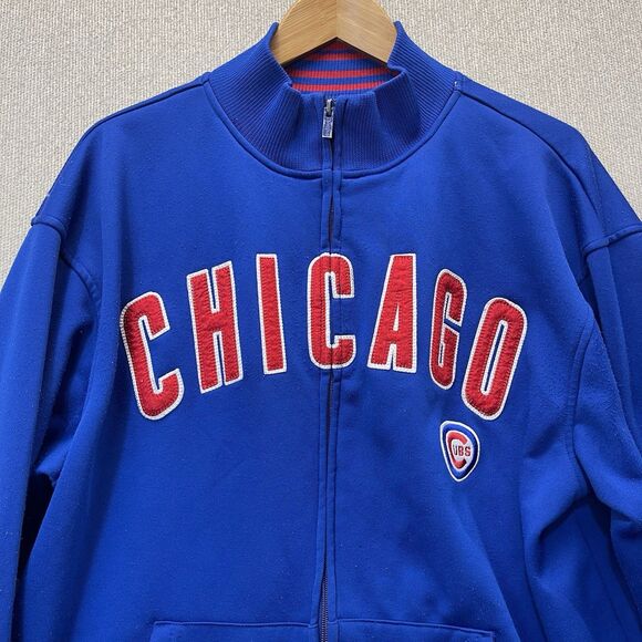 Stitches Chicago Cubs Full Zip Fleece Jacket Coat Men's Large MLB - Picture 3 of 9